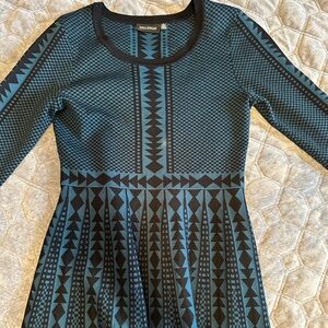 Nina Leonard Geometric Thermal Dress
